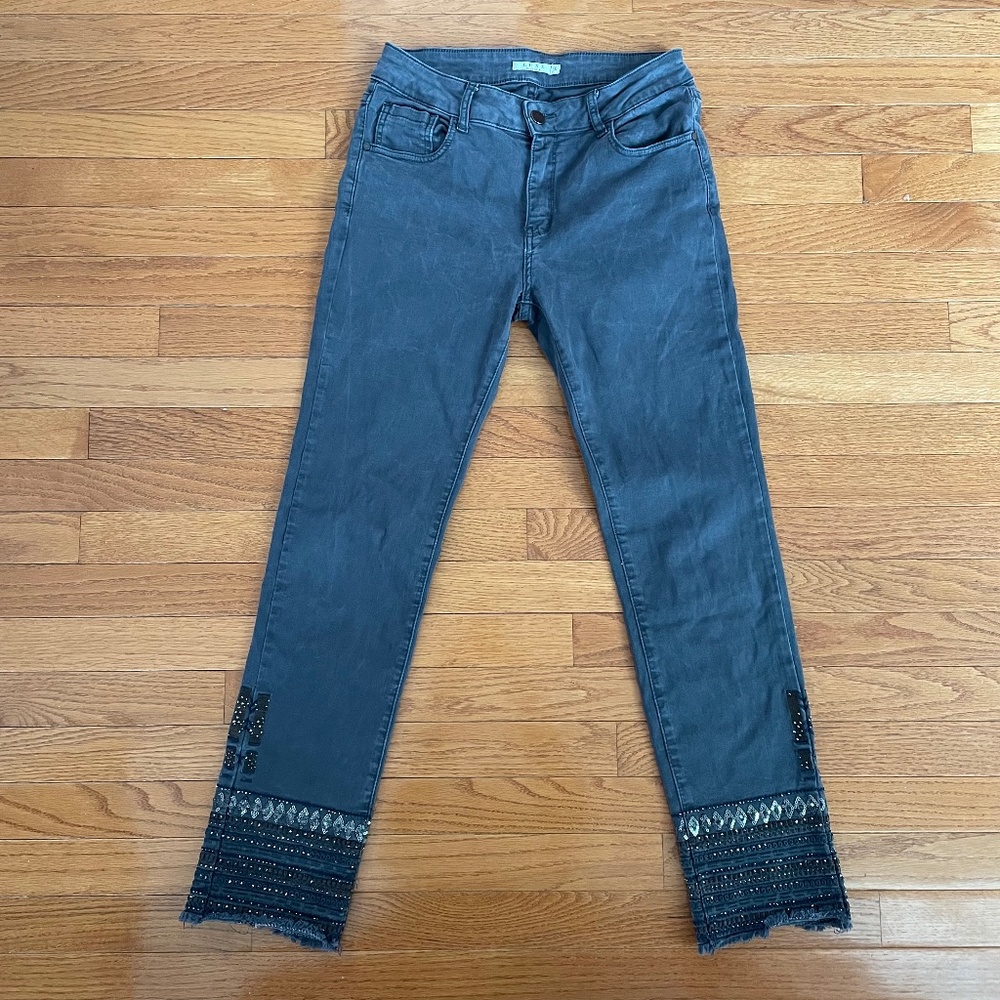 Luxe Moda Jeans with embellishment Gray size 6